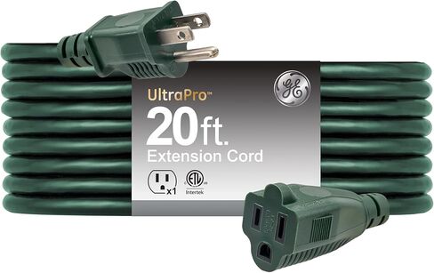 سلك تمديد خارجي من GE مقاوم للماء، سلك تمديد عالي التحمل، سلك تمديد 16AWG 3 شوكات في الهواء الطلق، سلك تمديد 13 أمبير 15 قدم، سلك تمديد طويل، مدرج في قائمة UL، أسود، 50369 in Kuwait