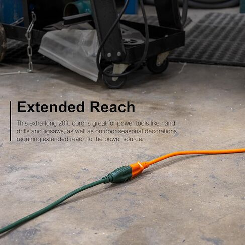 سلك تمديد خارجي من GE مقاوم للماء، سلك تمديد عالي التحمل، سلك تمديد 16AWG 3 شوكات في الهواء الطلق، سلك تمديد 13 أمبير 15 قدم، سلك تمديد طويل، مدرج في قائمة UL، أسود، 50369 in Kuwait