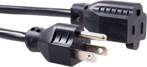 GE Outdoor Extension Cord Waterproof, Heavy Duty Extension Cord, 16AWG 3 Prong Extension Cord Outdoor, 13 Amp 15 Ft Extension Cord, Long Extension Cord, UL Listed, Black, 50369 in Saudi Arabia