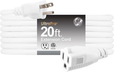GE Outdoor Extension Cord Waterproof, Heavy Duty Extension Cord, 16AWG 3 Prong Extension Cord Outdoor, 13 Amp 15 Ft Extension Cord, Long Extension Cord, UL Listed, Black, 50369 in Saudi Arabia