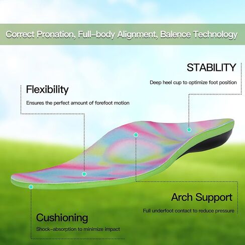 Everhealth Kids Insoles Orthopedic Shoe Inserts, Orthotic Arch Support Insoles for Flat Feet Pronation Plantar Fasciitis Pain Relief, Comfort Supportive Replacement Insoles for Children in Kuwait