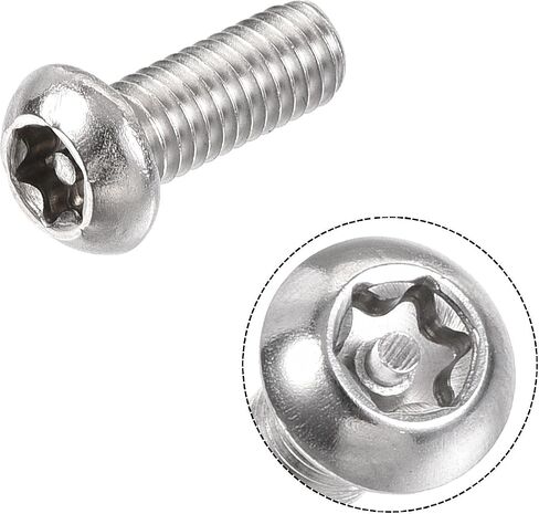 برغي آلة أمان توركس M6x16mm من uxcell، 40 قطعة براغي رأس عموم داخل العمود، 304 مسامير تثبيت من الفولاذ المقاوم للصدأ in Saudi Arabia
