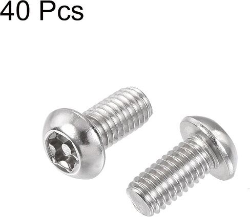 برغي آلة أمان توركس M6x16mm من uxcell، 40 قطعة براغي رأس عموم داخل العمود، 304 مسامير تثبيت من الفولاذ المقاوم للصدأ in Saudi Arabia