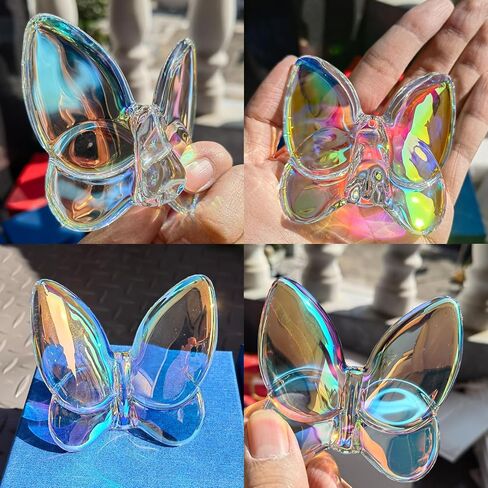Butterfly Crystal Figurines, Crystal Butterfly Ornament, Glass Butterfly Ornament for Wedding Christmas Party Decor, Crystal Animal Collectible for Butterfly Enthusiasts and Collectors (Black) in Saudi Arabia