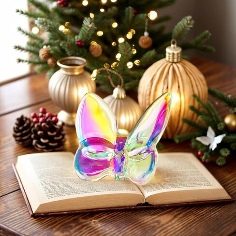 Butterfly Crystal Figurines, Crystal Butterfly Ornament, Glass Butterfly Ornament for Wedding Christmas Party Decor, Crystal Animal Collectible for Butterfly Enthusiasts and Collectors (Black) in Saudi Arabia