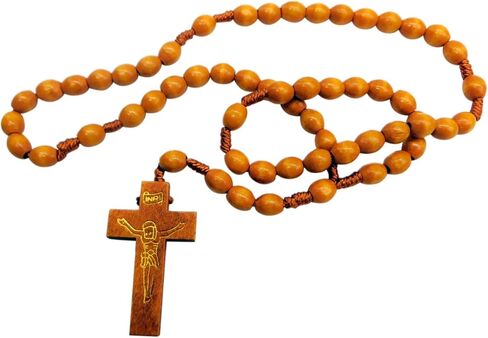Westmon Works Saint Francis Rosary Set Wood Beads and Wooden Cross in a Case with Holy Patron of Pets Prayer Card in Saudi Arabia