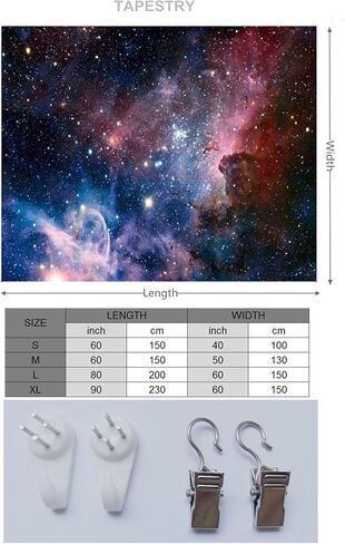 goodbath Space Tapestry, Galaxy Universe Star Outer Space Wall Tapestry for Bedroom Living Room Dorm, 60" x 51",Colorful in Saudi Arabia