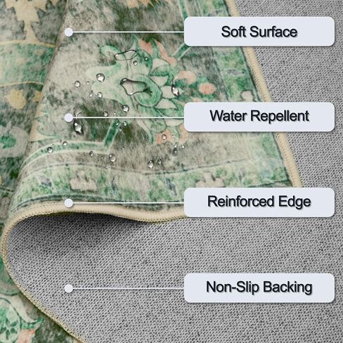 سجاد منطقة بوهو 6x9 قابل للغسل 6x9 سجادة منخفضة الوبر غير قابلة للتساقط سجاد منطقة المرور العالية لغرفة المعيشة وغرفة النوم والمطبخ وغرفة الطعام والمدخل الداخلي باللون الوردي in Kuwait