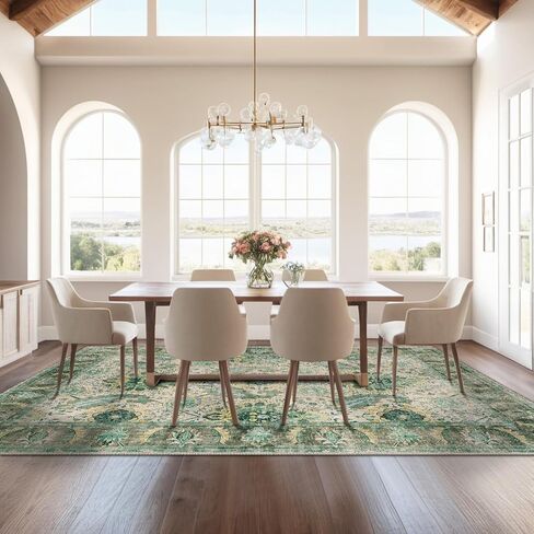 سجاد منطقة بوهو 6x9 قابل للغسل 6x9 سجادة منخفضة الوبر غير قابلة للتساقط سجاد منطقة المرور العالية لغرفة المعيشة وغرفة النوم والمطبخ وغرفة الطعام والمدخل الداخلي باللون الوردي in Kuwait