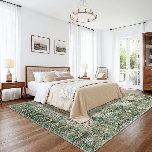 سجاد منطقة بوهو 6x9 قابل للغسل 6x9 سجادة منخفضة الوبر غير قابلة للتساقط سجاد منطقة المرور العالية لغرفة المعيشة وغرفة النوم والمطبخ وغرفة الطعام والمدخل الداخلي باللون الوردي in Kuwait