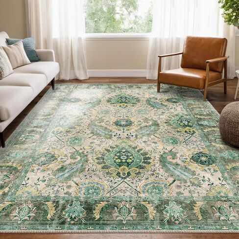 سجاد منطقة بوهو 6x9 قابل للغسل 6x9 سجادة منخفضة الوبر غير قابلة للتساقط سجاد منطقة المرور العالية لغرفة المعيشة وغرفة النوم والمطبخ وغرفة الطعام والمدخل الداخلي باللون الوردي in Kuwait