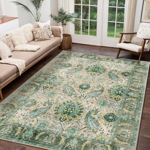 سجاد منطقة بوهو 6x9 قابل للغسل 6x9 سجادة منخفضة الوبر غير قابلة للتساقط سجاد منطقة المرور العالية لغرفة المعيشة وغرفة النوم والمطبخ وغرفة الطعام والمدخل الداخلي باللون الوردي in Kuwait