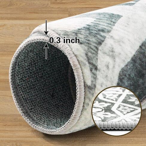 Round Area Rug 3ft, Washable Bohemian Mandala Round Rug Non Skid Chic Soft Rug Circle Area Mat Carpet for Bathroom Living Room Entryway Nursery Sofa Floor Decor, 3ft Kaleidoscope in Saudi Arabia