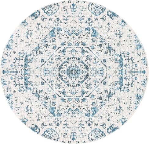 Round Area Rug 3ft, Washable Bohemian Mandala Round Rug Non Skid Chic Soft Rug Circle Area Mat Carpet for Bathroom Living Room Entryway Nursery Sofa Floor Decor, 3ft Kaleidoscope in Kuwait