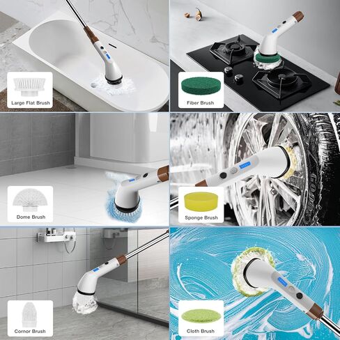 Electric Spin Scrubber, 2024 New Cordless Cleaning Brush，2-Speed Adjustable,Shower Scrubber for Bathroom Car Floor Tile in Saudi Arabia