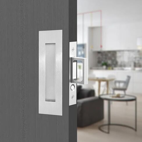 مقابض أصابع مجوفة مع سحب حافة - مناسبة لباب الجيب، باب الخزانة، الأبواب المنزلقة، أجهزة مقبض باب الحظيرة (أسود، 6 بوصة) in Saudi Arabia