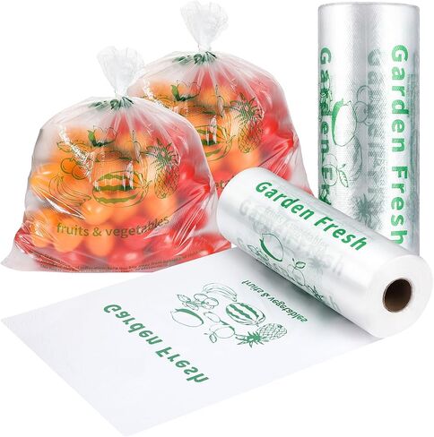 1000 Pcs Plastic Produce Bags Narrow Profile Bags 10 x 15 Inches Clear HDPE Produce Bags for Grocery Food Vegetable Storage, 2 Rolls in Saudi Arabia