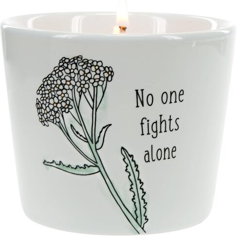 شمعة من شركة Pavilion Gift Company One Fights Alone-Tranquility بوزن 8 أونصة من شمع الصويا الحجري، ذات فتيل واحد، باللون الأبيض in Saudi Arabia