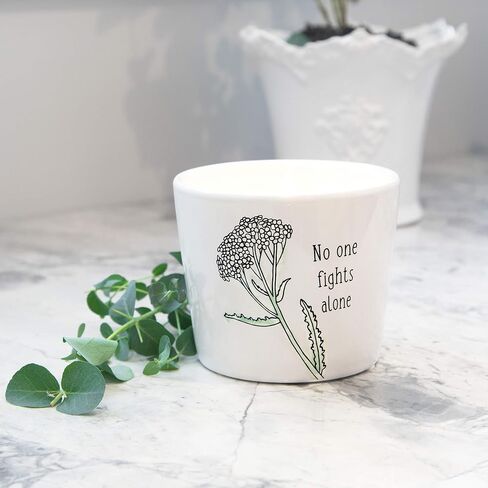 شمعة من شركة Pavilion Gift Company One Fights Alone-Tranquility بوزن 8 أونصة من شمع الصويا الحجري، ذات فتيل واحد، باللون الأبيض in Saudi Arabia
