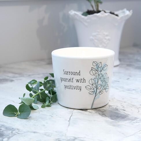 شمعة من شركة Pavilion Gift Company One Fights Alone-Tranquility بوزن 8 أونصة من شمع الصويا الحجري، ذات فتيل واحد، باللون الأبيض in Saudi Arabia