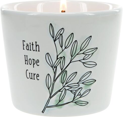 شمعة من شركة Pavilion Gift Company One Fights Alone-Tranquility بوزن 8 أونصة من شمع الصويا الحجري، ذات فتيل واحد، باللون الأبيض in Saudi Arabia