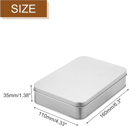 uxcell Metal Tin Box Containers, 2Pcs 3.4x2.4x0.7 Inch Black Rectangular Metal Hinged Tin Box Mini Portable Storage Container Kit with Lid for Home Storage in Saudi Arabia