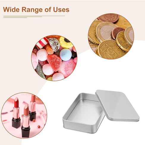 uxcell Metal Tin Box Containers, 2Pcs 3.4x2.4x0.7 Inch Black Rectangular Metal Hinged Tin Box Mini Portable Storage Container Kit with Lid for Home Storage in Saudi Arabia