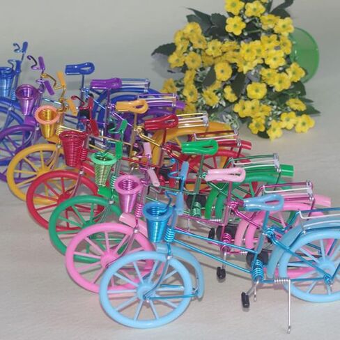 Veemoon Vintage Bicycle Model: Metal Bike Ornament Simulation Mini Bicycle - Metal Aluminum Wire Reinforcement for Funny Present Home Office Decoration (Random Color) in Saudi Arabia