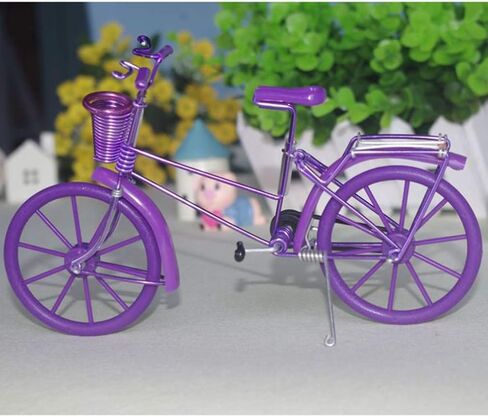 Veemoon Vintage Bicycle Model: Metal Bike Ornament Simulation Mini Bicycle - Metal Aluminum Wire Reinforcement for Funny Present Home Office Decoration (Random Color) in Saudi Arabia