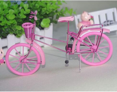 Veemoon Vintage Bicycle Model: Metal Bike Ornament Simulation Mini Bicycle - Metal Aluminum Wire Reinforcement for Funny Present Home Office Decoration (Random Color) in Saudi Arabia