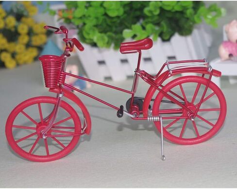 Veemoon Vintage Bicycle Model: Metal Bike Ornament Simulation Mini Bicycle - Metal Aluminum Wire Reinforcement for Funny Present Home Office Decoration (Random Color) in Saudi Arabia