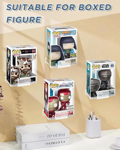 أرفف عرض من الأكريليك الشفاف لأرفف Funko Pop، رف عرض لـ Funko- شاشة عرض حائطية مقاس 4 بوصات 12 قطعة in Kuwait