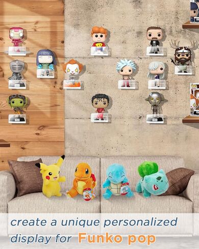 أرفف عرض من الأكريليك الشفاف لأرفف Funko Pop، رف عرض لـ Funko- شاشة عرض حائطية مقاس 4 بوصات 12 قطعة in Kuwait