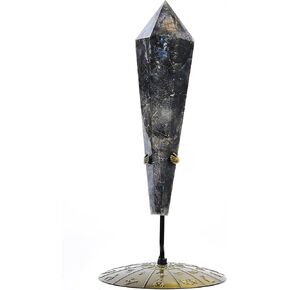 AMOYSTONE 1PC Natural Hematoid Quartz Wand Healing Crystal Scepter Stone Column Meditation Ponit Tower with Stand for Home Decor 0.2-0.4 Lbs