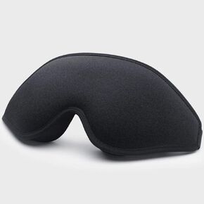 Sleep Mask, 3D Deep Contoured Eye Covers for Sleeping, Memory Foam Block Out Light Eye Mask, Zero Eye Pressure Cup Blindfold for Men Women, with Adjustable Strap for Yoga, Traveling (Black)