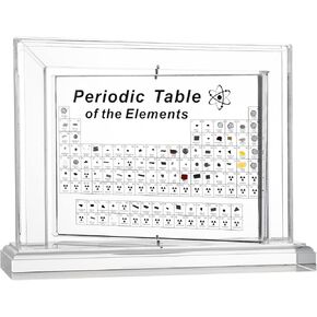MBROS Periodic Table of Real Elements, Can be displayed in 360 degrees，Table with 83 Kinds of Real Elements Inside, Larger Size Acrylic Science Gift and Craft