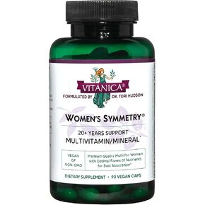 Vitanica Women's Symmetry, High Potency Multivitamin and Mineral, Vegan, 90 Capsules