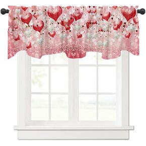54x18 Inches Valentine's Day Wooden Wall Red Astigmatism Love White Branch Lamp String Window Valance Romantic Kitchen Dining Room Decorations Supplies