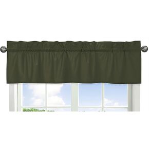 Sweet Jojo Designs Dark Green Window Treatment Valance - Solid Color Hunter Forest Olive for Rustic Woodland Camo Deer Collection