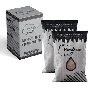 Rechargeable Silica Desiccant Bags | Dehumidifier (2-Pack, 200g Each) | Color Indicating Reusable | Moisture Absorber | Dampness Absorber for Cars, Basement, Storage, Boats, Gun Safe & more