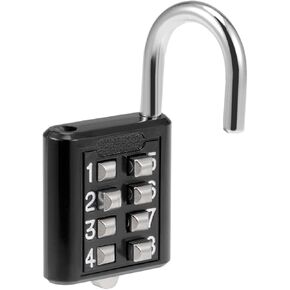 8 Digit Combination Padlock - Zinc Alloy Indoor Outdoor Padlock, Push Button Lock, Apply to Gym Gate Sports Locker (5mm, Black)
