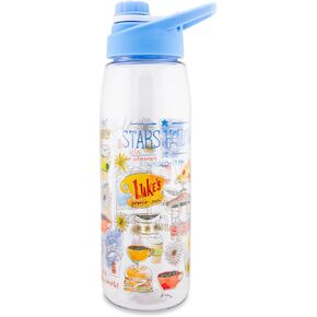 Gilmore Girls Stars Hollow Icons Water Bottle With Screw-Top Handle Lid | Large Plastic Sports Jug | Holds 28 Ounces