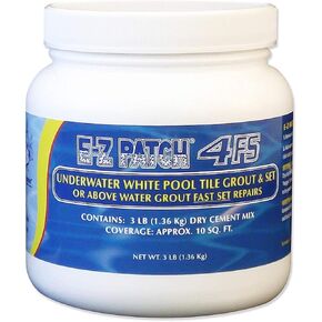 E-Z Products 4 Fast Setting Underwater White Pool Tile & Grout Repair - Tile Grout (3 Pounds, White)