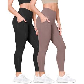 ODODOS ODLEX 2-Pack 7/8 High Waist Workout Leggings with Pockets for Women, 25"/ 28" Tummy Control Athletic Yoga Pants