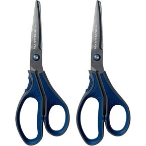 Woots MaxTitanium 8" Non-Stick Scissors with Dual Curved Technology HD for Shipping Office School Gardening 2 Pack