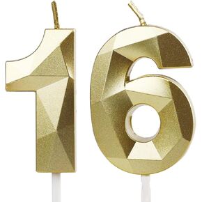 Number 0 Candles, Birthday Candles,Gold Happy Birthday Candle for Cake,3D Design Cake Topper Decorations for Boy Girl Women Pet Birthday Party Wedding Anniversary Celebration Supplies (Gold, 0)
