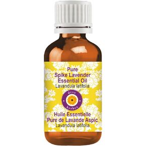 Deve Herbes Pure Spike Lavender Essential Oil (Lavandula latifolia) with Glass Dropper Steam Distilled 5ml (0.16 oz)