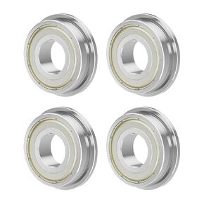 F6902ZZ 4PCS Flange Ball Bearing 15×28×7mm Double Metal Shielded Flanged Bearing Chrome Steel ABEC-1(P0) Z2 Deep Groove Ball Bearing for Industrial Machine, Power Tools