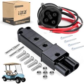 10L0L Golf Cart MAC DC 48V Charger Plug & Powerwise Receptacle for Yamaha G19 G22 Electric Cart OEM# JW2-H6181-02 JR1-H235A-00