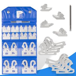 25 PCS Radius Gauge Set 1/64" - 1/2" with Holder, Come with Stainless Steel Radius Measuring Tool, 3602-5021 Radius Gauge Set